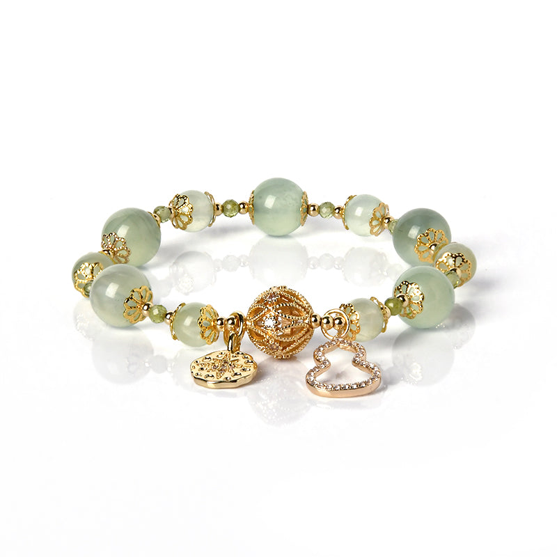 グリーンフローライトデザインブレスレット