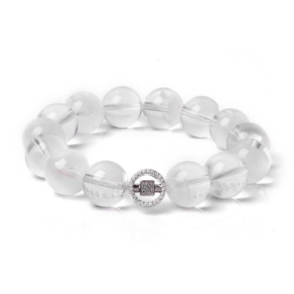 12mmホワイトガーデンクオーツブレスレット