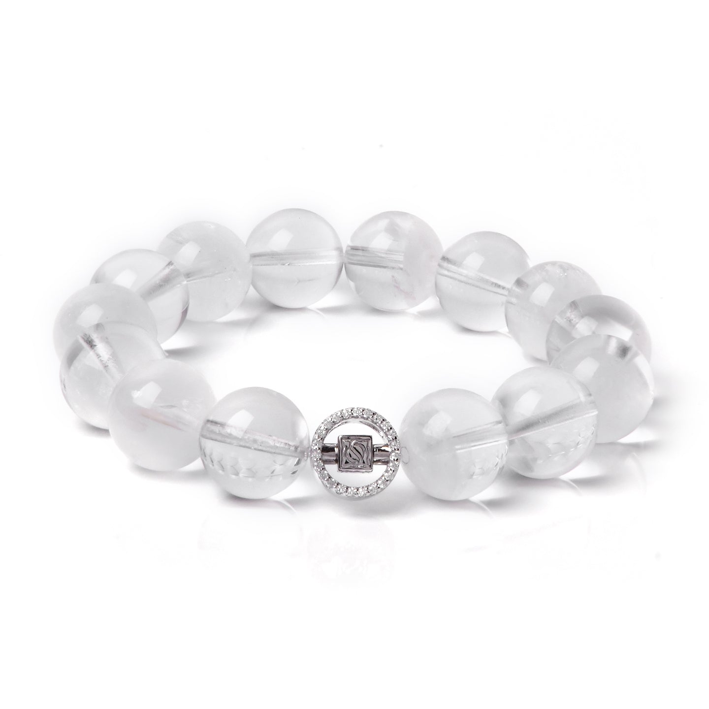12mmホワイトガーデンクオーツブレスレット