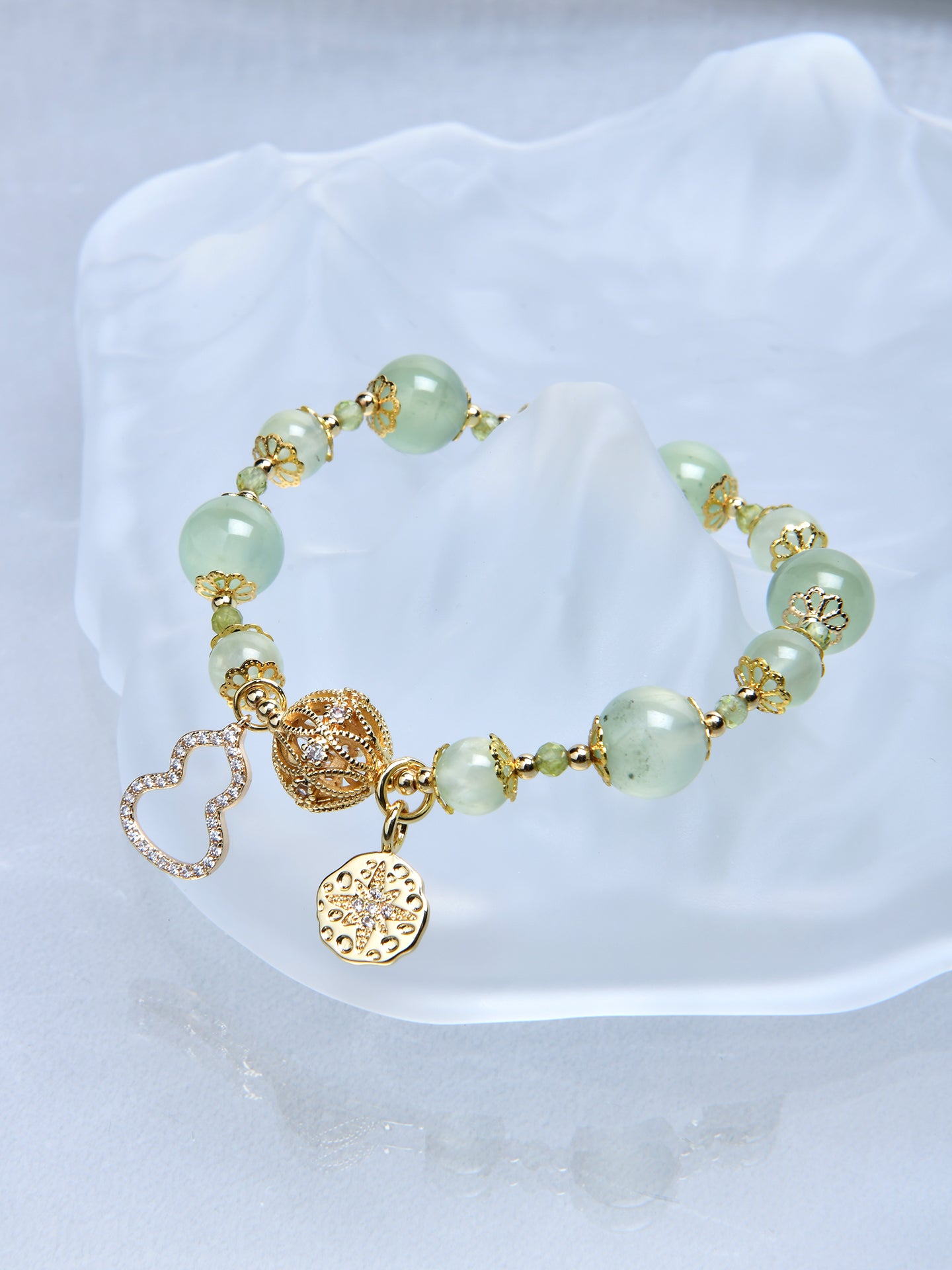 グリーンフローライトデザインブレスレット