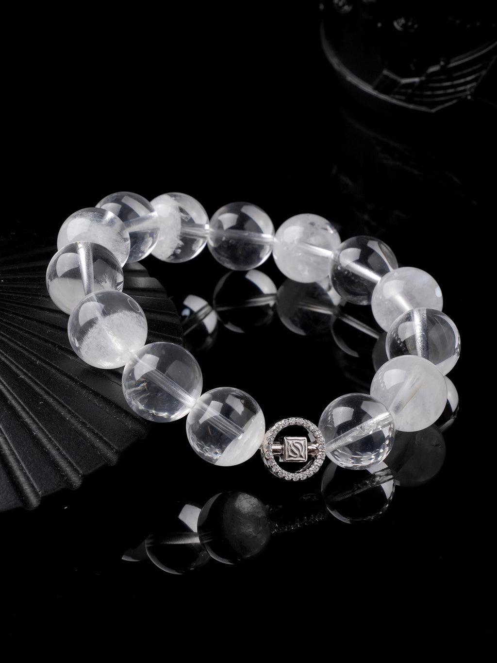 12mmホワイトガーデンクオーツブレスレット