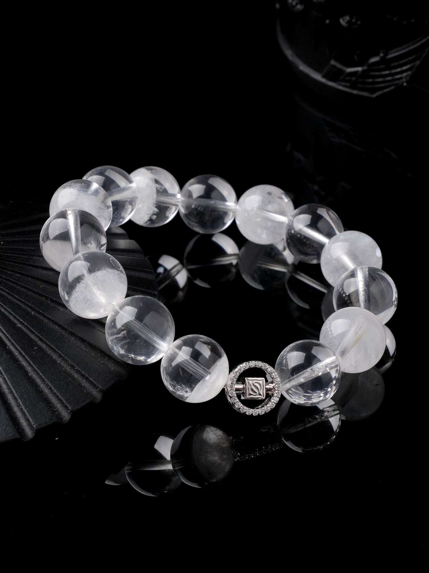 12mmホワイトガーデンクオーツブレスレット