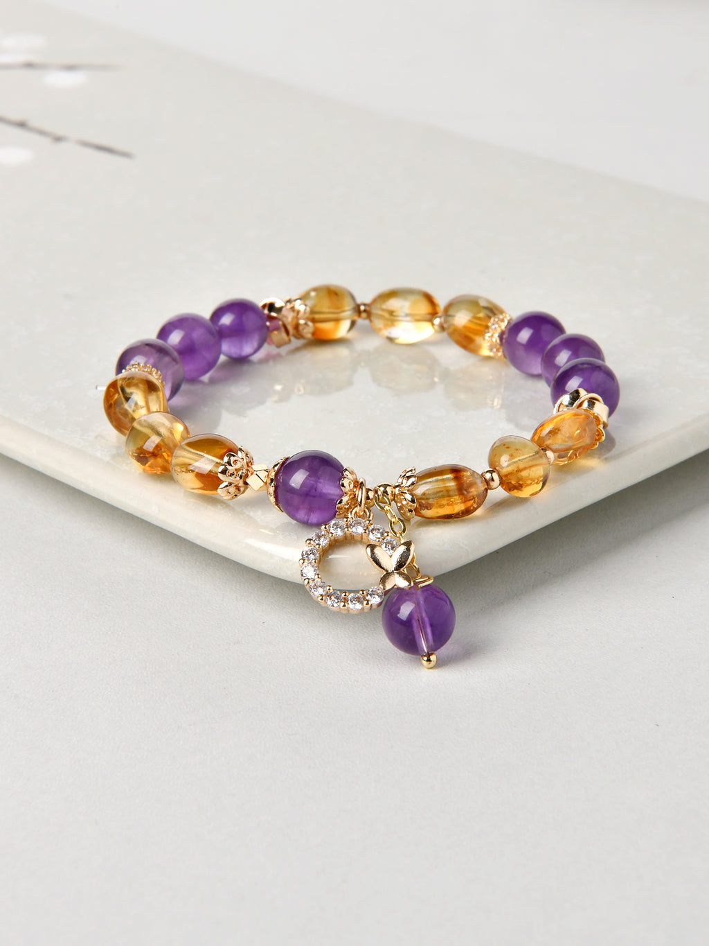 アメジストシトリンブレスレット