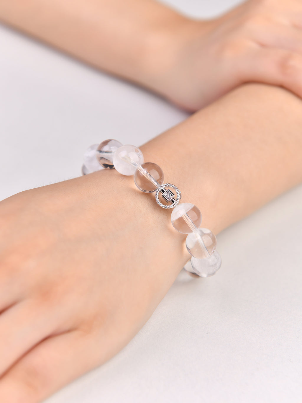 12mmホワイトガーデンクオーツブレスレット