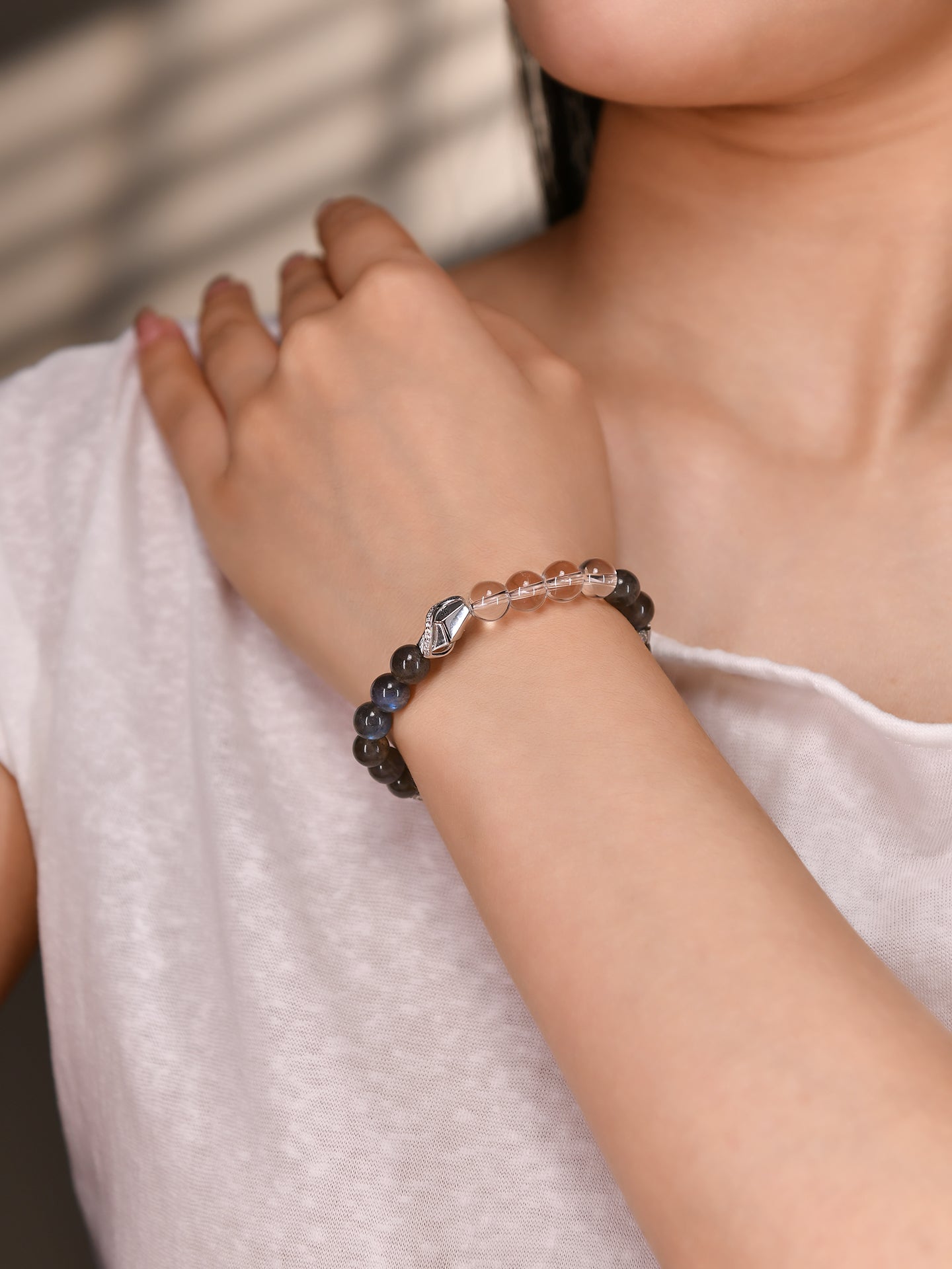 ラブラドライトクリスタルブレスレット