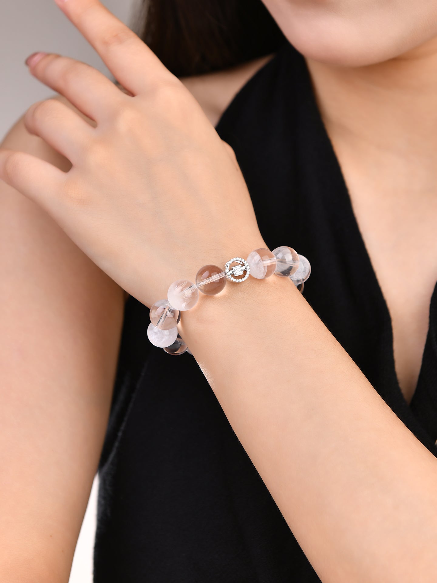 12mmホワイトガーデンクオーツブレスレット