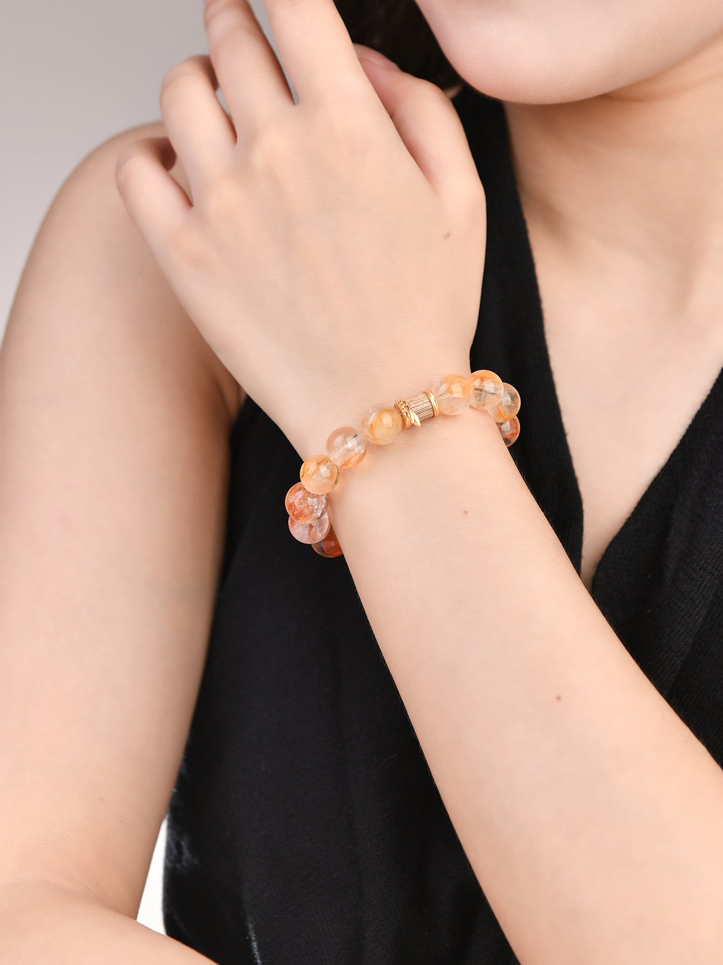 カラフルヘマタイトデザインブレスレット